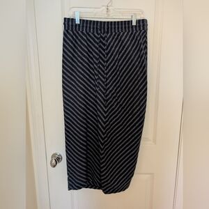Striped Navy and Gray Skirt